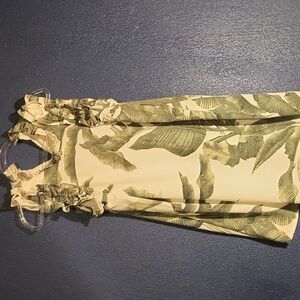 TCEC Green and White Leaf Pattern Dress